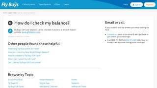 Fly Buys FAQs | How do I check my balance?