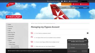 Managing my Flypass Account - Air Malta
