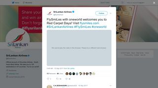SriLankan Airlines on Twitter: 