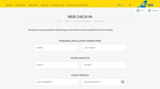 Web check-in – Ukraine International Airlines (UIA) (Ukraine)