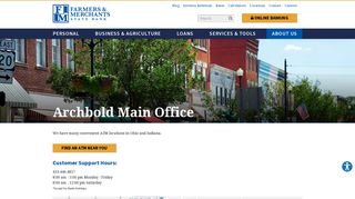 Farmers & Merchants State Bank | Locations & Hours | Archbold Main ...