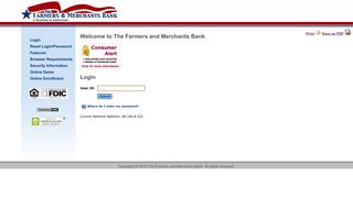 Online Banking Login - The Farmers and Merchants Bank