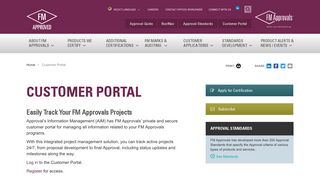 FM Approvals: Customer Portal