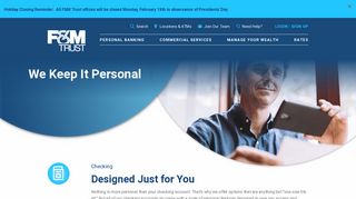 Personal Banking | F&M Trust | F&M Trust