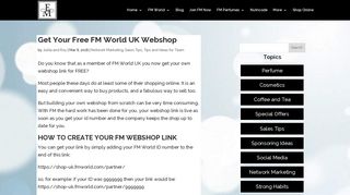 Get Your Free FM World UK Webshop | FM Perfume - FM Cosmetics ...