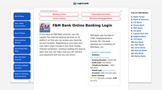 F&M Bank Online Banking Login - Login Bank