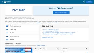 F&M Bank: Login, Bill Pay, Customer Service and Care Sign-In - Doxo