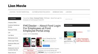 FMCDealer – About Ford Login For Employees at Ford Employee Portal