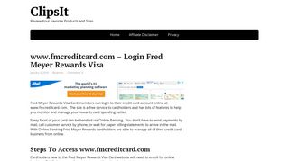www.fmcreditcard.com - Login Fred Meyer Rewards Visa - Clipsit