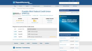 Franklin Mint Federal Credit Union (FMFCU) Reviews and Rates