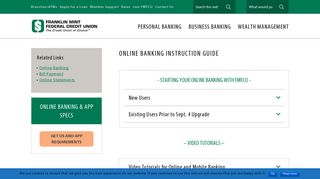 Online Banking Instruction Guide - Franklin Mint Federal Credit Union