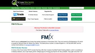 Scam Broker Investigator • FM-FX Review