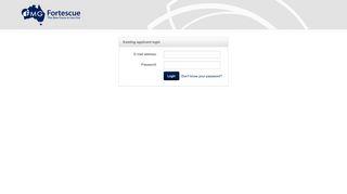 Applicant sign in - Fortescue - PageUp