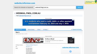 webmail.fmgl.com.au at Website Informer. Sign In. Visit Webmail Fmgl.