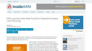 FMS Launches New Web Portal for Defaulted Student Loan Servicing