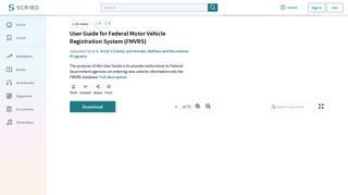 User Guide for Federal Motor Vehicle Registration System (FMVRS ...