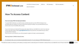 How To Access Content - FMX On Demand