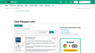 Cash Passport card - Senior Travel Forum - TripAdvisor