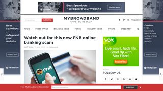 Watch out for this new FNB online banking scam - MyBroadband