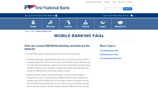 Mobile Banking FAQs | First National Bank