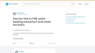 How do I link to FNB online banking enterprise? (and retain the link?)