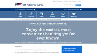 Small Business Online Banking | First National Bank