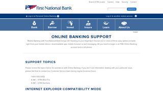 Online Banking Support - First National Bank