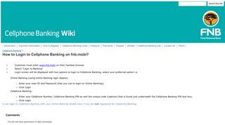 How to Login to Cellphone Banking on fnb.mobi? - Google Sites