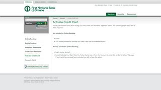Activate Credit Card - FNB Omaha