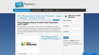 First Niagara Bank Credit Card Payment - Login - Address - Customer ...