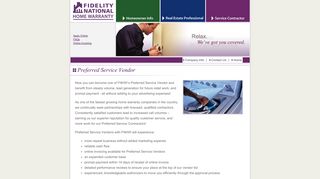 Preferred Service Vendor - Fidelity National Home Warranty