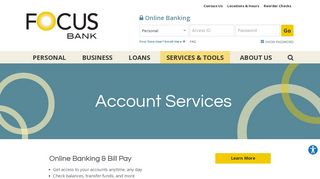 Account Services | FOCUS Bank | Paragould, AR - Jonesboro, AR ...