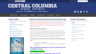 Parent Portal (aka Parent Community Portal) - Central Columbia ...