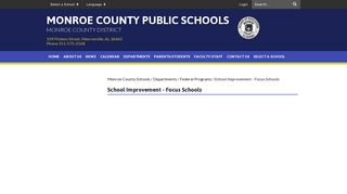 School Improvement - Focus Schools - Monroe County Schools