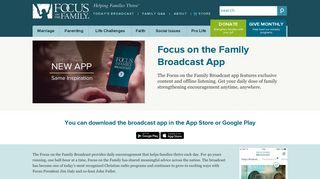 Focus on the Family Broadcast App