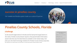 Pinellas County – Focus School Software