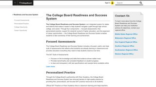 Readiness and Success System – The College Board