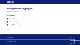 Login Assistance | Landing Page - US Bank