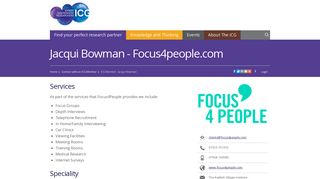 Jacqui Bowman - Focus4people.com - the ICG
