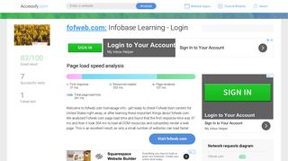 Access fofweb.com. Infobase Learning - Login