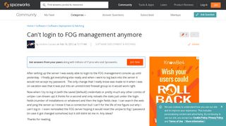 [SOLVED] Can't login to FOG management anymore - Software ...