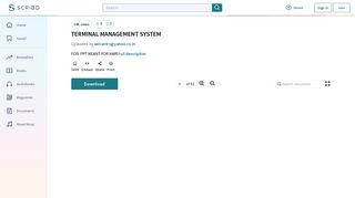 TERMINAL MANAGEMENT SYSTEM | Train | Information Technology