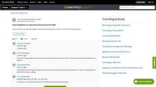 I have forgotten my username and password for fold3. - Ancestry Support