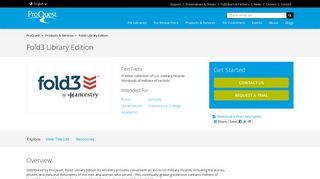 Products & Services - Fold3 Library Edition - ProQuest