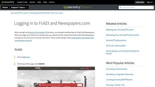 Logging in to Fold3 and Newspapers.com - Ancestry Support