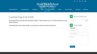 I cannot log in to Foldr - Hove Park School