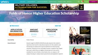 Folds of Honor Higher Education Scholarship Details - Apply Now ...