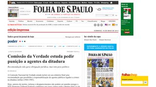 Folha de S.Paulo - Poder - Comissão da Verdade estuda pedir ...