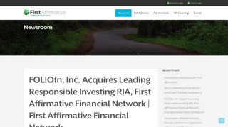FOLIOfn, Inc. Acquires Leading Responsible Investing RIA, First ...