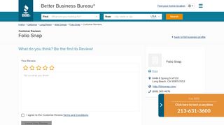 Folio Snap | Reviews | Better Business Bureau® Profile